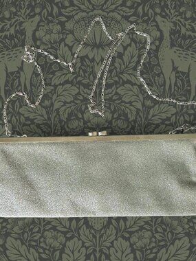 Rectangular Silver Sparkly Clutch/ Crossbody Bag